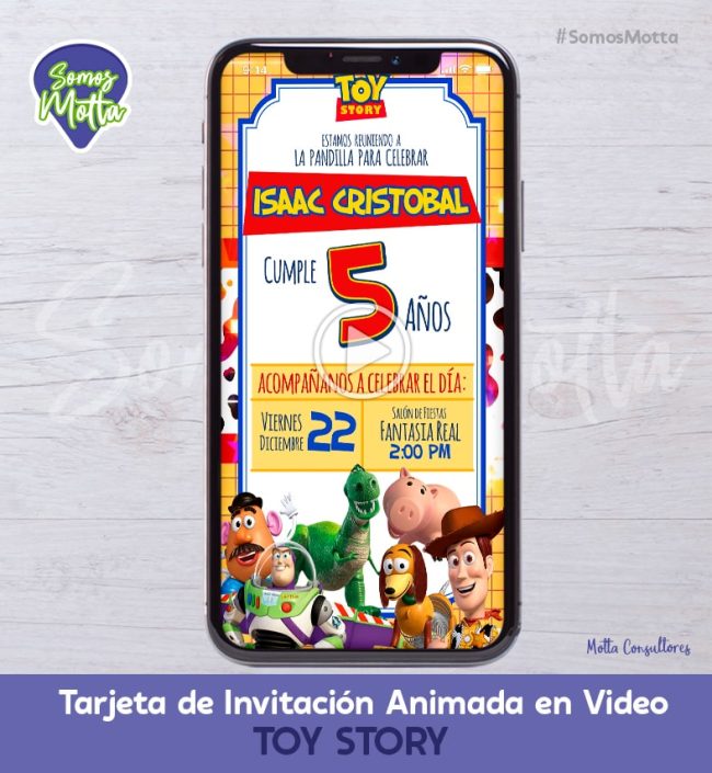 TARJETA DE INVITACIÓN ANIMADA DE TOY STORY