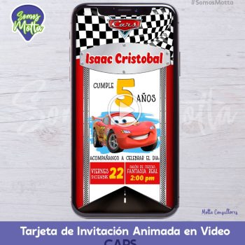 TARJETA DE INVITACIÓN ANIMADA DE CARS | CARRITOS