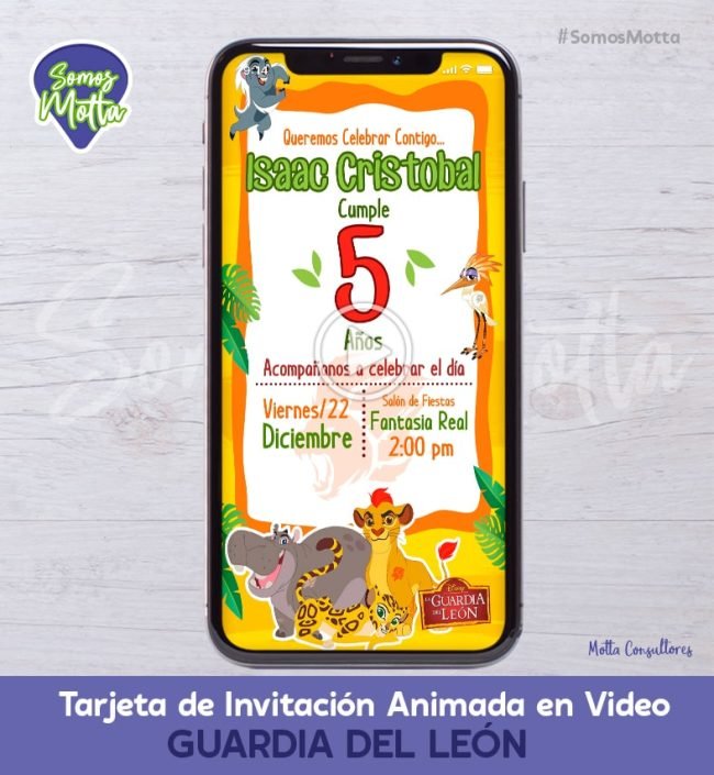 TARJETA DE INVITACIÓN DIGITAL ANIMADA LA GUARDIA DEL LEÓN