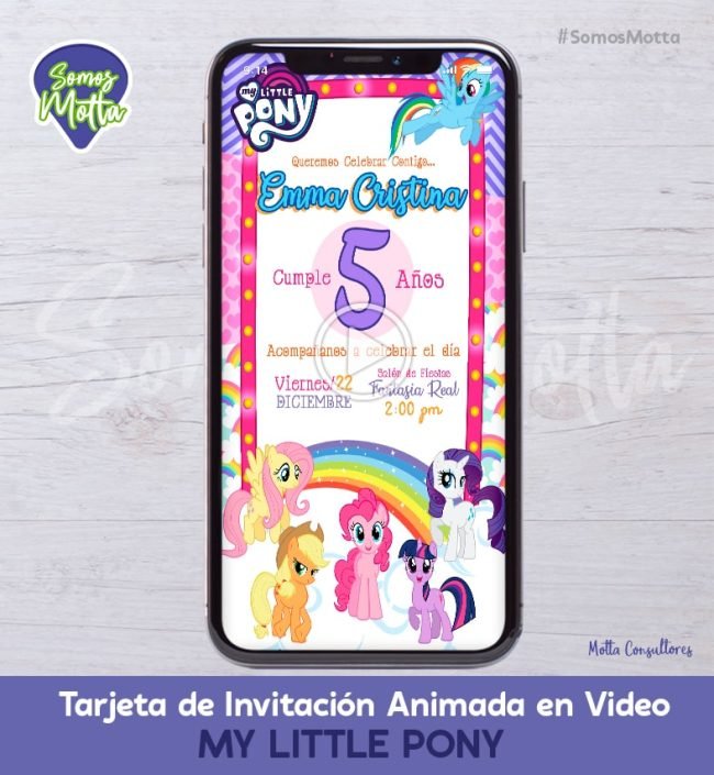 TARJETA DE INVITACIÓN DIGITAL ANIMADA MY LITTLE PONY