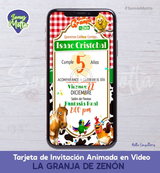 TARJETA DE INVITACIÓN ANIMADA DE LA GRANJA DE ZENÓN