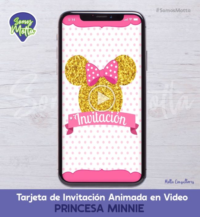 TARJETA DE INVITACIÓN ANIMADA DE PRINCESA MINNIE