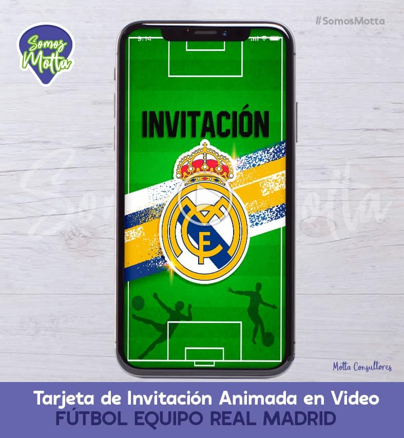Invitación cumpleaños Fútbol - Real Madrid