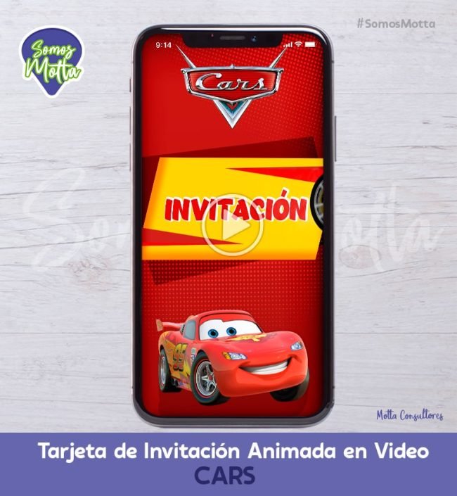 TARJETA DE INVITACIÓN ANIMADA DE CARS | CARRITOS