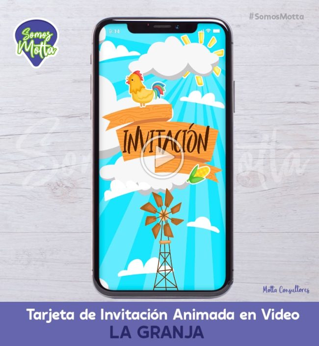 TARJETA DE INVITACIÓN DIGITAL ANIMADA DE LA GRANJA