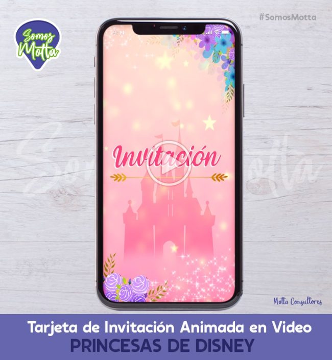 TARJETA DE INVITACIÓN DIGITAL ANIMADA DE PRINCESAS