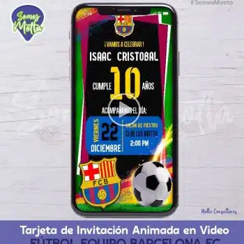 TARJETA DE INVITACIÓN DIGITAL EQUIPO BARCELONA FC