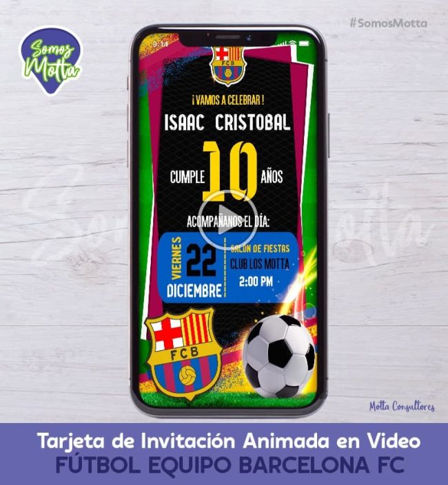 TARJETA DE INVITACIÓN DIGITAL EQUIPO BARCELONA FC