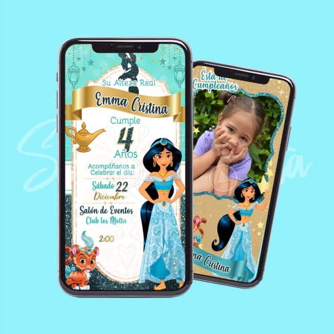 Princesa Jasmín Invitación Digital en Video Personalizada