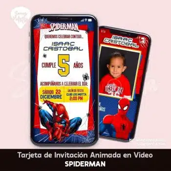 TARJETA DE INVITACIÓN ANIMADA DEL HOMBRE ARAÑA