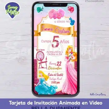 TARJETA DE INVITACIÓN DIGITAL ANIMADA DE LA BELLA DURMIENTE