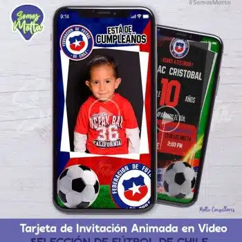 TARJETA DE INVITACIÓN DIGITAL SELECCIÓN DE CHILE CON FOTO