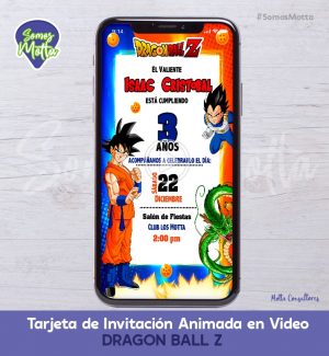 TARJETA DE INVITACIÓN DIGITAL ANIMADA DRAGÓN BALL Z