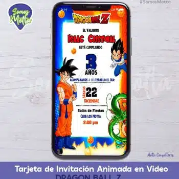 TARJETA DE INVITACIÓN DIGITAL ANIMADA DRAGÓN BALL Z