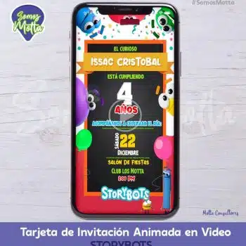 TARJETA DE INVITACIÓN DIGITAL ANIMADA STORYBOTS