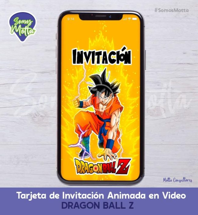 TARJETA DE INVITACIÓN DIGITAL DRAGON BALL Z CON FOTO