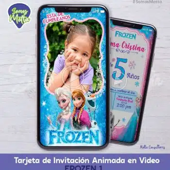 TARJETA DE INVITACIÓN DIGITAL ANIMADA CON FOTO DE FROZEN