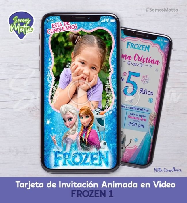 TARJETA DE INVITACIÓN DIGITAL ANIMADA CON FOTO DE FROZEN