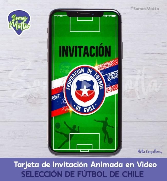 TARJETA DE INVITACIÓN DIGITAL SELECCIÓN DE CHILE CON FOTO