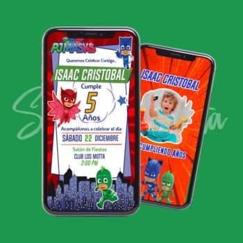 Invitación Digital Personalizada de PJ Masks