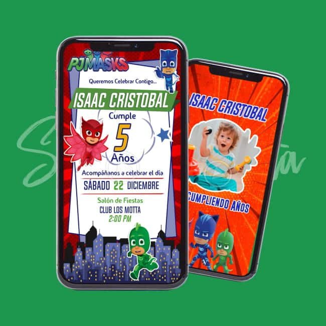 Invitación Digital Personalizada de PJ Masks