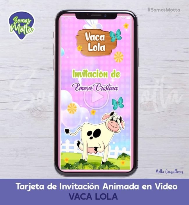 TARJETA DE INVITACIÓN DIGITAL ANIMADA LA VACA LOLA