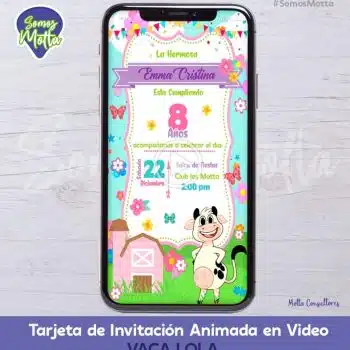 TARJETA DE INVITACIÓN DIGITAL ANIMADA LA VACA LOLA