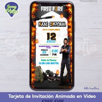 TARJETA DE INVITACIÓN DIGITAL ANIMADA DE FREE FIRE