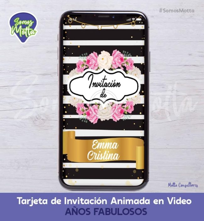 TARJETA DE INVITACIÓN DIGITAL ANIMADA MUJER 30 AÑOS FABULOSOS