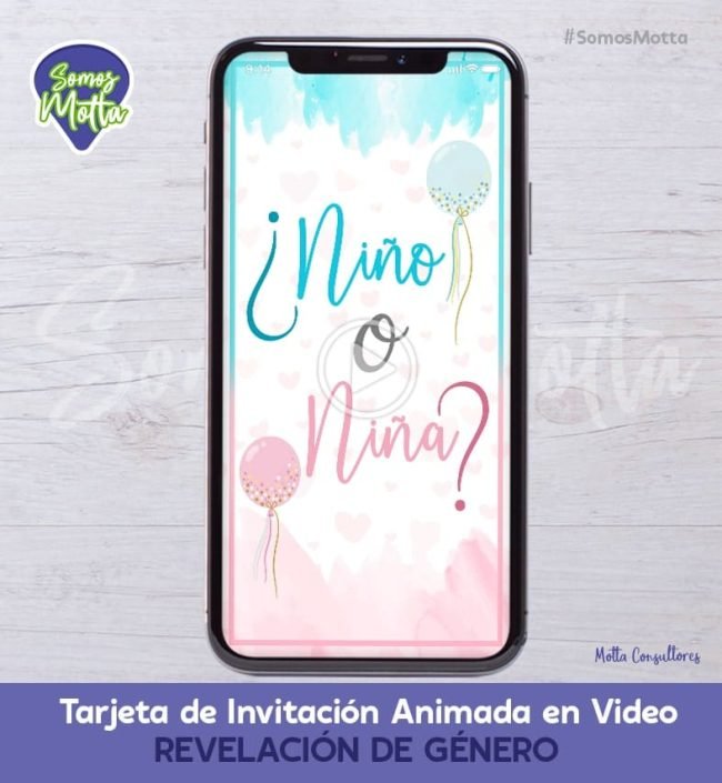 TARJETA DE INVITACIÓN DIGITAL DE DESCUBRIMIENTO DE GENERO