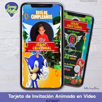 TARJETA DE INVITACIÓN DIGITAL DE SONIC CON FOTO