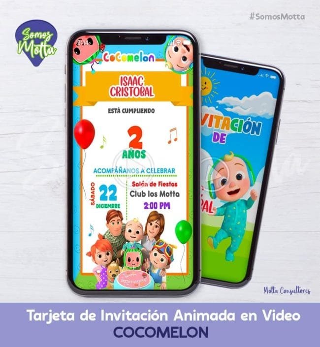 TARJETA DE INVITACIÓN DIGITAL COCOMELON