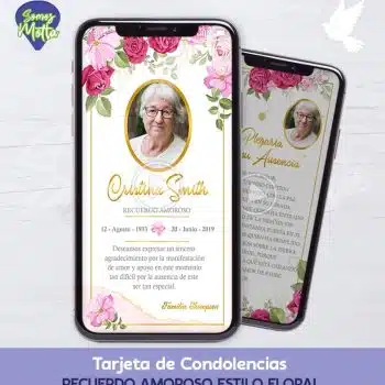 TARJETA DE DIFUNTOS PARA CONDOLENCIAS Y AGRADECIMIENTO