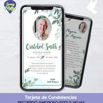 TARJETA DE CONDOLENCIAS Y AGRADECIMIENTO