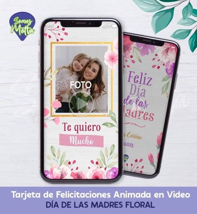 TARJETA DEDICATORIA DÍA DE LA MADRE DIGITAL DE FLORES