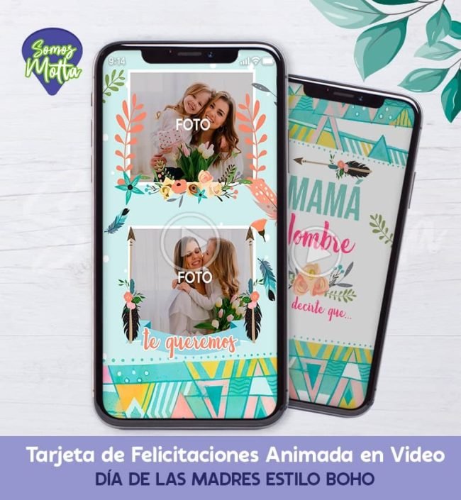 TARJETA DÍA DE LA MADRE DIGITAL ESTILO BOHO