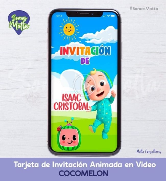 TARJETA DE INVITACIÓN DIGITAL COCOMELON