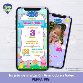 TARJETA DIGITAL DE INVITACIÓN PEPPA PIG