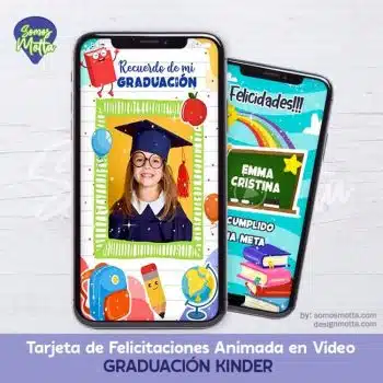 TARJETA PARA RECUERDO DE GRADUACIÓN KINDER