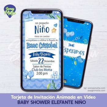 TARJETA DIGITAL DE INVITACIÓN BABY SHOWER NIÑO