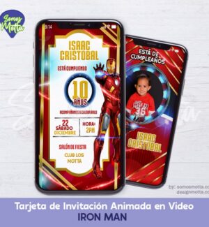 TARJETA DIGITAL DE INVITACIÓN DE IRON MAN