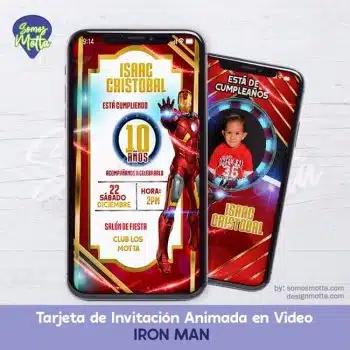 TARJETA DIGITAL DE INVITACIÓN DE IRON MAN