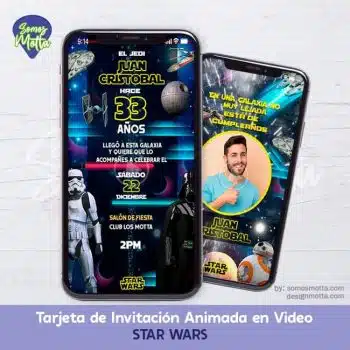 TARJETA DE INVITACIÓN STAR WARS DARTH VADER