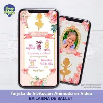 TARJETA DE INVITACIÓN BAILARINA BALLET