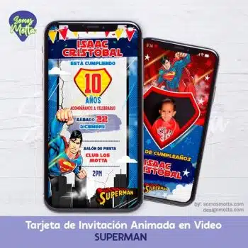 TARJETA DE INVITACIÓN DE SUPERMAN