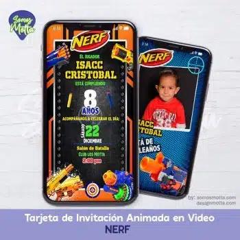 TARJETA DIGITAL DE INVITACIÓN DE NERF