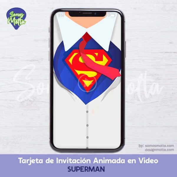 TARJETA DE INVITACIÓN DE SUPERMAN
