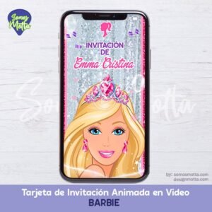 TARJETA DIGITAL DE INVITACIÓN DE BARBIE