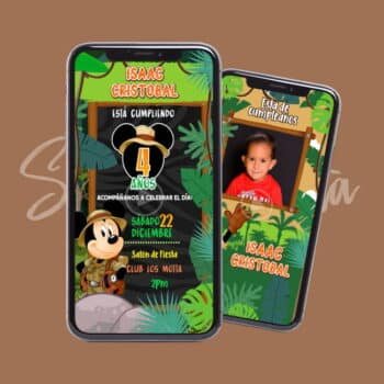 Invitación Video Mickey Safari 2026: ¡Personalizada y Lista!