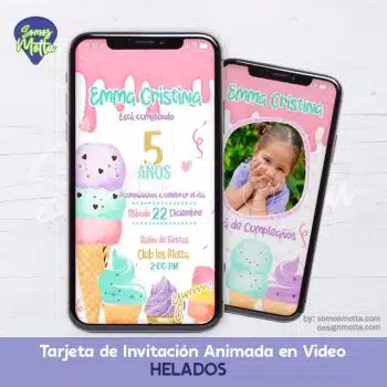 TARJETA DE INVITACIÓN DE HELADOS